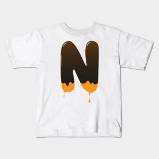 Chocolate Alphabet Letter N Kids T-Shirt